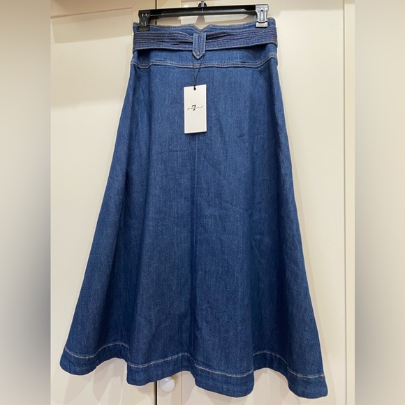 7 for all Mankind ST. TROPEZ BELTED TRAPUNTO SKIRT - Picture 3 of 5
